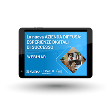 Mockup del Webinar La Nuova Azienda DIffusa